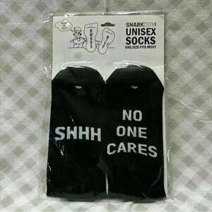 SNARK CITY SHHH NO ONE CARES Novelty Socks NWT